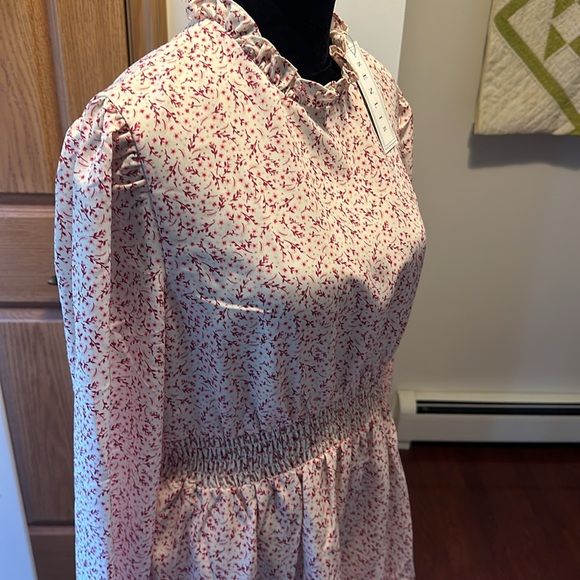 SENLIS Julie Smocked Long Sleeve Mini Dress Pink Country Floral size medium - Picture 6 of 13